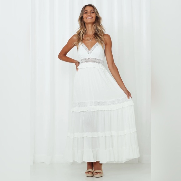 Hello Molly - Before Anyone Else Maxi Dress White - M - Picture 1 of 15